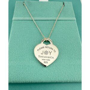 Tiffany & Co. Please Return to Joy Limited Edition Heart Charm Necklace Silver